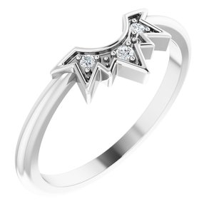 14K White .03 CTW Natural Diamond Sunburst Contour Band - BN & CO JEWELRY