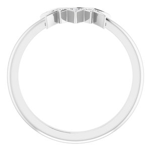 14K White .03 CTW Natural Diamond Sunburst Contour Band - BN & CO JEWELRY