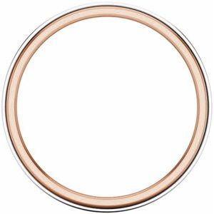 14K White/Rose/Yellow 8 mm Flat Edge Band Size 9.5 - BN & CO JEWELRY