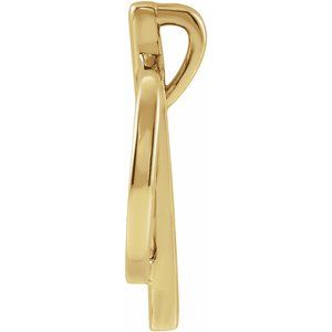 14K Yellow 20x14 mm Negative Space Circle Pendant - BN & CO JEWELRY