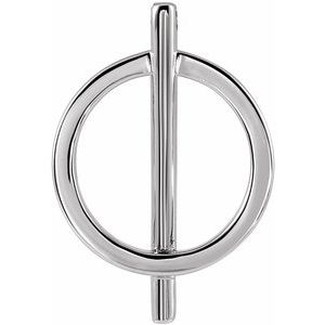 Sterling Silver 20x14 mm Negative Space Circle Pendant - BN & CO JEWELRY