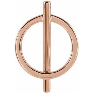 14K Rose 20x14 mm Negative Space Circle Pendant - BN & CO JEWELRY