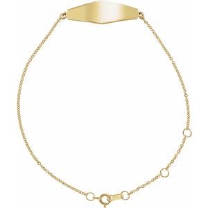 14K Yellow Curved Bar 6-7" Bracelet - BN & CO JEWELRY