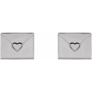 Sterling Silver Heart Envelope Earrings - BN & CO JEWELRY