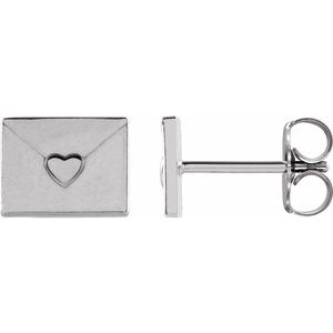 Sterling Silver Heart Envelope Earrings - BN & CO JEWELRY