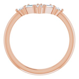 14K Rose 1/4 CTW Natural Diamond V Bar Ring - BN & CO JEWELRY