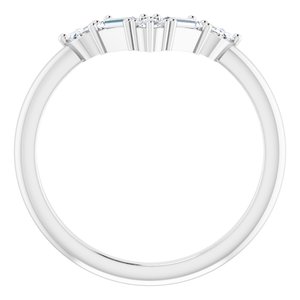 14K White 1/4 CTW Natural Diamond V Bar Ring - BN & CO JEWELRY