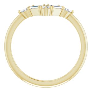 14K Yellow 1/4 CTW Natural Diamond V Bar Ring - BN & CO JEWELRY