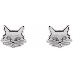 Sterling Silver Tiny Cat Earrings - BN & CO JEWELRY