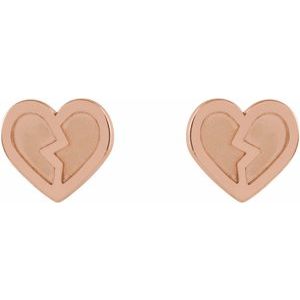 14K Rose Tiny Heart Earrings - BN & CO JEWELRY
