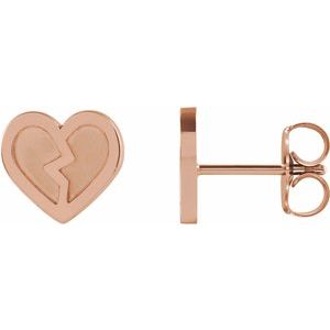 14K Rose Tiny Heart Earrings - BN & CO JEWELRY