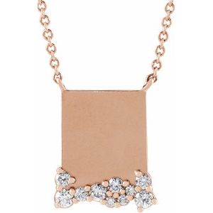 14K Rose Engravable 1/5 CTW Natural Diamond 18" Necklace - BN & CO JEWELRY