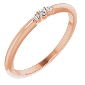 14K Rose .03 CTW Diamond Stackable Ring - BN & CO JEWELRY
