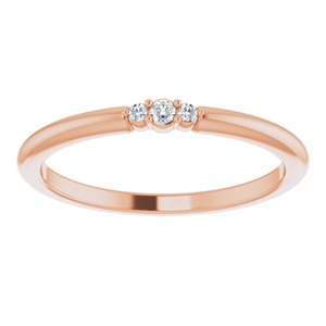 14K Rose .03 CTW Diamond Stackable Ring - BN & CO JEWELRY