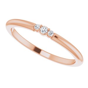 14K Rose .03 CTW Diamond Stackable Ring - BN & CO JEWELRY