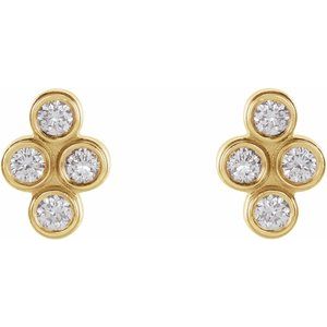14K Yellow 1/10 CTW Natural Diamond Cluster Earrings - BN & CO JEWELRY