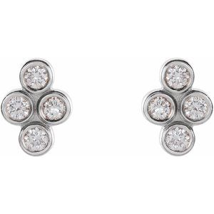 14K White 1/10 CTW Natural Diamond Cluster Earrings - BN & CO JEWELRY
