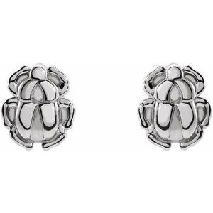 Sterling Silver Tiny Scarab Earrings - BN & CO JEWELRY