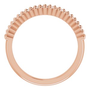14K Rose 1/3 CTW Natural Diamond Beaded Border Anniversary Band - BN & CO JEWELRY