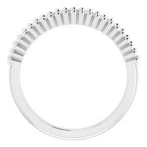 14K White 1/3 CTW Natural Diamond Beaded Border Anniversary Band - BN & CO JEWELRY