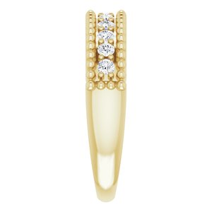 14K Yellow 1/3 CTW Natural Diamond Beaded Border Anniversary Band - BN & CO JEWELRY