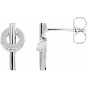 14K White Negative Space Circle Earrings - BN & CO JEWELRY