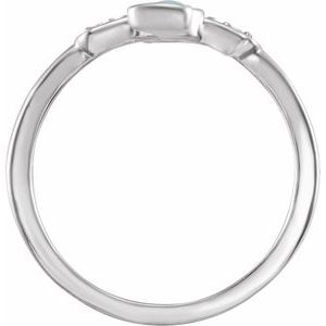 14K White Natural Turquoise & .05 CTW Natural Diamond Ankh Cross Ring - BN & CO JEWELRY