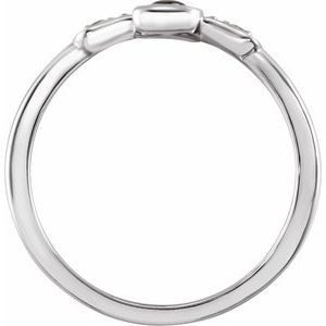 14K White Natural Black Onyx & .05 CTW Natural Diamond Ankh Cross Ring - BN & CO JEWELRY