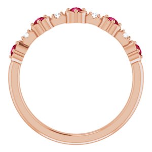 14K Rose Natural Ruby & .03 CTW Natural Diamond Stackable Ring - BN & CO JEWELRY