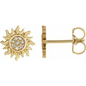 14K Yellow .02 CTW Natural Diamond Sun Earrings - BN & CO JEWELRY