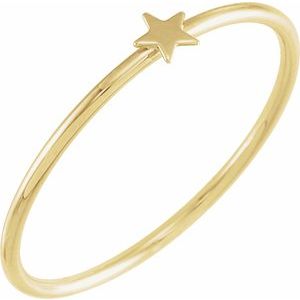 14K Yellow Stackable Star Ring Size 7 - BN & CO JEWELRY