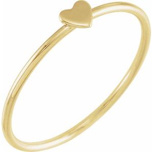 14K Yellow Stackable Heart Ring Size 6 - BN & CO JEWELRY