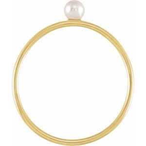 14K Yellow Stackable Imitation Pearl Ring Size 7 - BN & CO JEWELRY