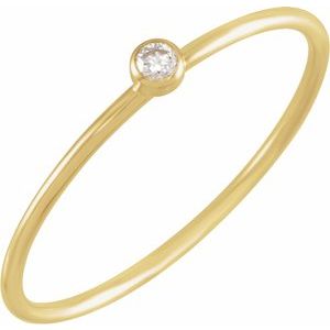 14K Yellow .03 CT Natural Diamond Stackable Ring Size 9 - BN & CO JEWELRY