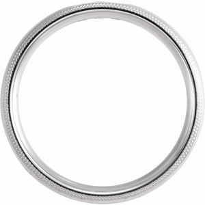 14K White 1/8 CTW Diamond Half Round Comfort-Fit Milgrain Band Size 10 - BN & CO JEWELRY