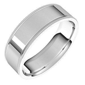 Sterling Silver 6 mm Milgrain Flat Band Size 13 - BN & CO JEWELRY