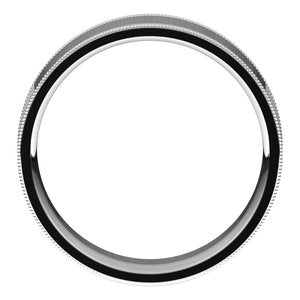 Platinum 6 mm Milgrain Flat Band Size 11 - BN & CO JEWELRY