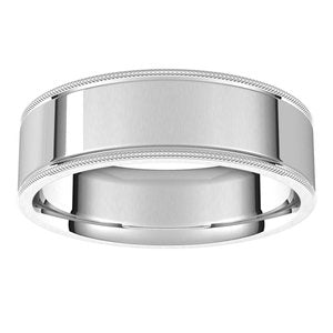 Platinum 6 mm Milgrain Flat Band Size 11 - BN & CO JEWELRY
