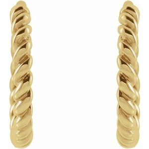 14K Yellow 11 mm Twisted Rope Huggies - BN & CO JEWELRY