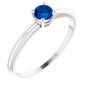 Sterling Silver 4 mm Natural Blue Sapphire Ring - BN & CO JEWELRY