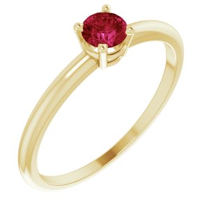 14K Yellow 3 mm Natural Ruby Ring - BN & CO JEWELRY