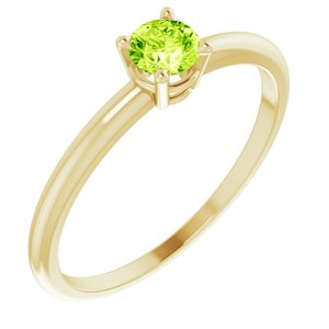 14K Yellow 4 mm Natural Peridot Ring - BN & CO JEWELRY