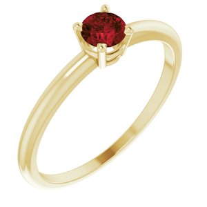 14K Yellow 4 mm Natural Mozambique Garnet Ring - BN & CO JEWELRY
