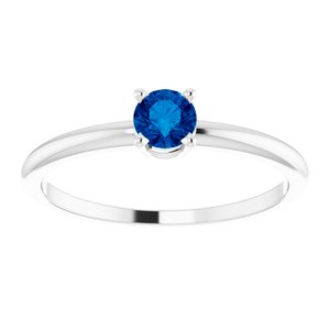 Sterling Silver 4 mm Lab-Grown Blue Sapphire Ring - BN & CO JEWELRY