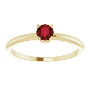 14K Yellow 4 mm Natural Mozambique Garnet Ring - BN & CO JEWELRY