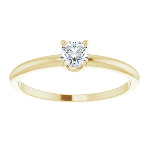 14K Yellow 3 mm Natural Diamond Ring - BN & CO JEWELRY