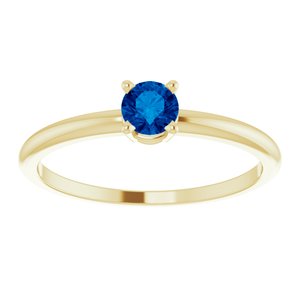 14K Yellow 4 mm Lab-Grown Blue Sapphire Ring - BN & CO JEWELRY
