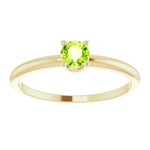 14K Yellow 4 mm Natural Peridot Ring - BN & CO JEWELRY