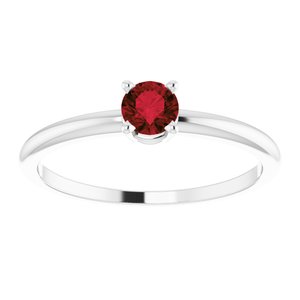 Sterling Silver 4 mm Natural Mozambique Garnet Ring - BN & CO JEWELRY