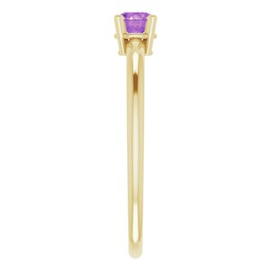 14K Yellow 4 mm Natural Amethyst Ring - BN & CO JEWELRY